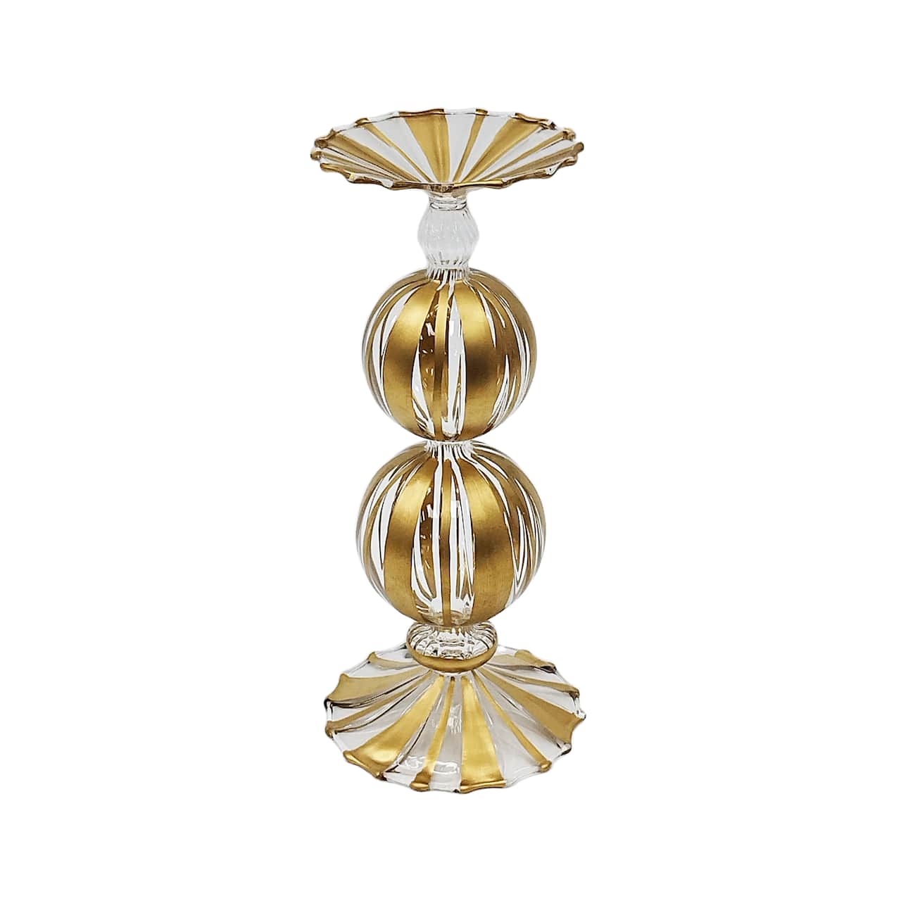 Gold Bubble Glass Pillar Candle Holder by Ashland®